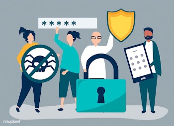 Illustration of people with privacy and secur.. | Free stock vector - 480478