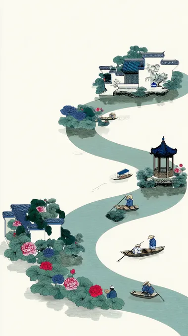 Illustration of Porcelain Production in Jingdezhen, China Illustration of Porcelain Production in Jingdezhen, China