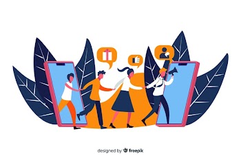 Illustration of referring a friend concept Free Vector