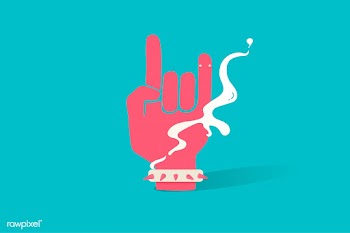 Illustration of rocker hand icon on blue back.. | Free stock vector - 384820