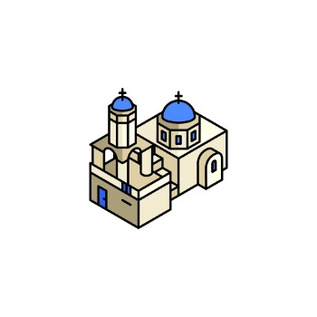 Illustration of Santorini Greece