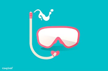 Illustration of snorkel icon on blue backgrou.. | Free stock vector - 384823