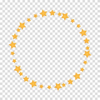 Illustration of stars forming circle, Circle Star Illustration, Golden Round Frame Pic transparent background PNG clipart