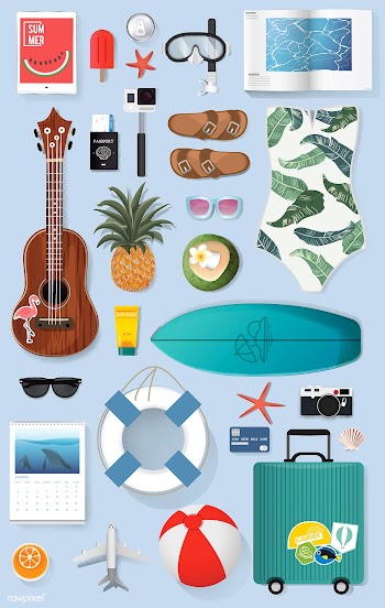 Illustration of summer packing stuff | Free stock vector - 390606