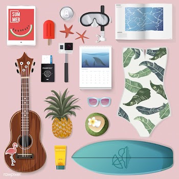 Illustration of summer packing stuff | Free stock vector - 390618