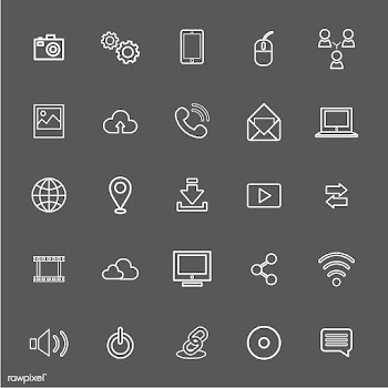 Illustration of technology icons set | Free stock vector - 389654