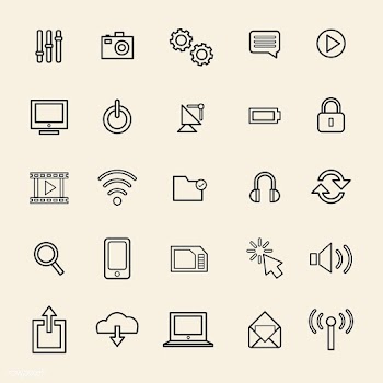 Illustration of technology icons set | Free stock vector - 389737