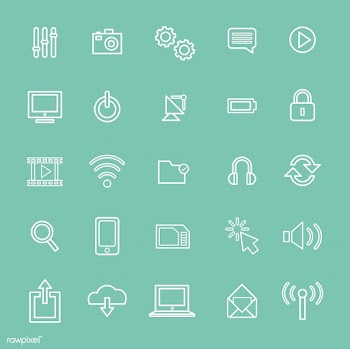 Illustration of technology icons set | Free stock vector - 390209