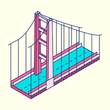 Illustration of the Golden gate bridge San Fr.. | Free stock vector - 381110