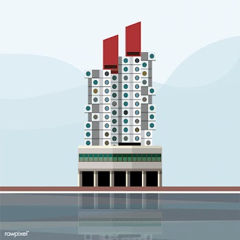 Illustration of the Nakagin Capsule Tower | Free stock vector - 393657