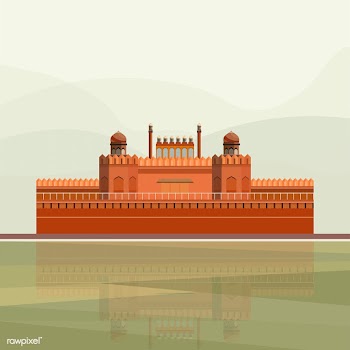 Illustration of The Red Fort | Free stock vector - 393664