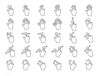 Illustration of touch screen hands gesture in.. | Free stock vector - 266849