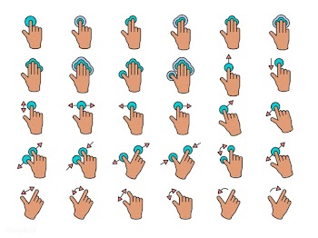 Illustration of touch screen hands gesture in.. | Free stock vector - 266850