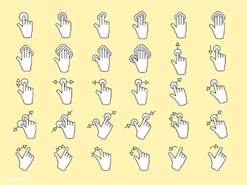 Illustration of touch screen hands gesture in.. | Free stock vector - 266868