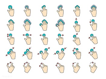 Illustration of touch screen hands gesture in.. | Free stock vector - 297172