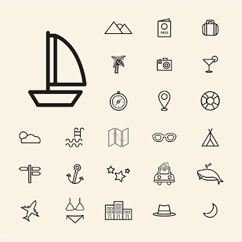Illustration of travel icons set | Free stock vector - 389516