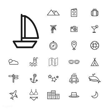 Illustration of travel icons set | Free stock vector - 390240