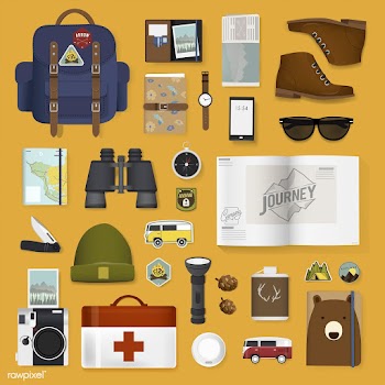 Illustration of traveling packing set | Free stock vector - 389888