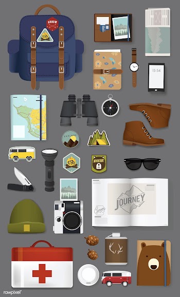 Illustration of traveling packing set | Free stock vector - 389892