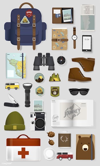 Illustration of traveling packing set | Free stock vector - 389893