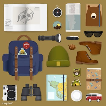 Illustration of traveling packing set | Free stock vector - 389896