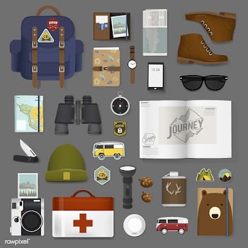 Illustration of traveling packing set | Free stock vector - 389897