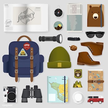 Illustration of traveling packing set | Free stock vector - 389906