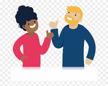 Illustration Of Two People Giving Each Other A Thumbs - Cartoon Two People High Fiving