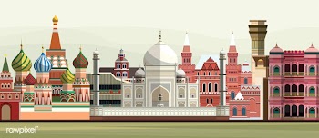 Illustration of world famous landmarks | Free stock vector - 412051