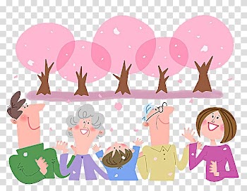 Illustration, One family to see the leaves fall transparent background PNG clipart