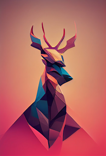 Illustration poster art of a deer