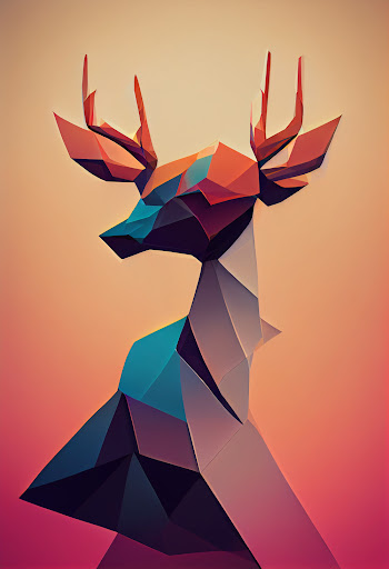 Illustration poster art of a deer