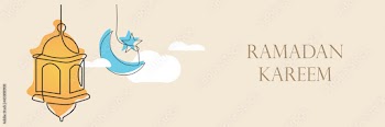 Illustration Ramadan Kareem Background with Lamps Fanoos, Crescents and Stars - Vector