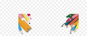 Illustration - School supplies color banner 