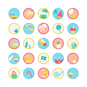 Illustration set of birthday icons | Free stock vector - 381004