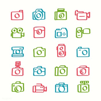 Illustration set of camera icons | Free stock vector - 424934