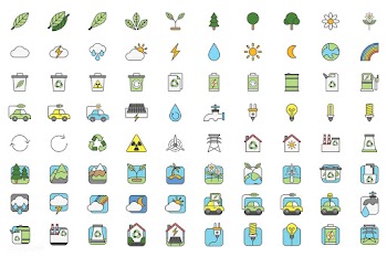 Illustration set of environmental vector | Free stock vector - 77061