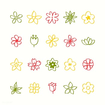 Illustration set of flower icons | Free stock vector - 424948