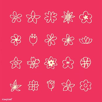 Illustration set of flower icons | Free stock vector - 424950