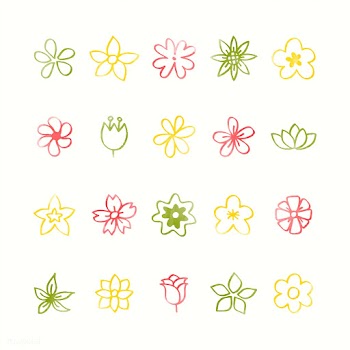 Illustration set of flower icons | Free stock vector - 424955