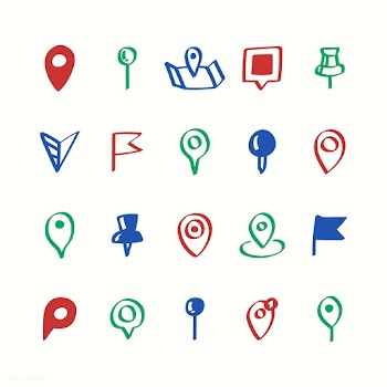 Illustration set of map pin icons | Free stock vector - 424937