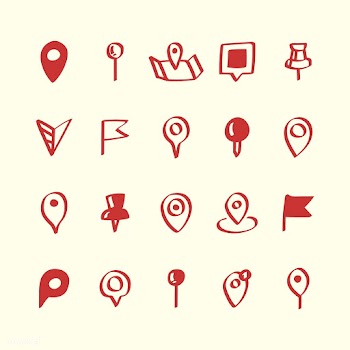 Illustration set of map pin icons | Free stock vector - 424944