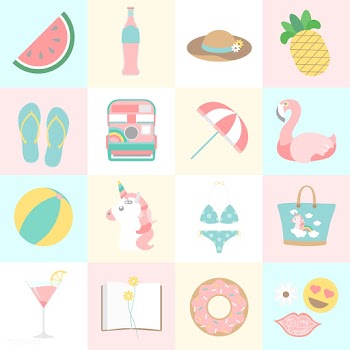 Illustration set of pastel style icons | Free stock vector - 251209