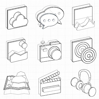 Illustration set of recreation icons | Free stock vector - 24250