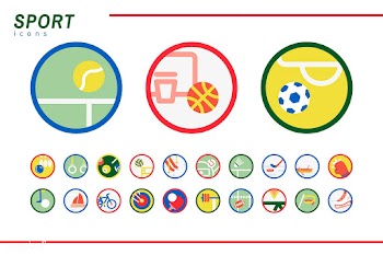Illustration set of sports icons | Free stock vector - 380658