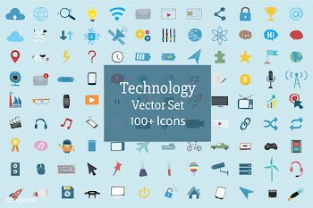 Illustration set of technology icons vector | Free stock vector - 95670
