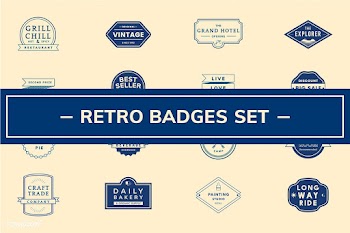 Illustration set of vector emblem label | Free stock vector - 250894