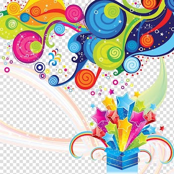 Illustration , Star fireworks ribbons transparent background PNG clipart