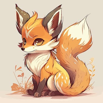 Illustration vector of a cute fox