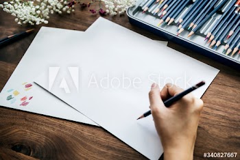 Illustrationist workspace concept with copy space